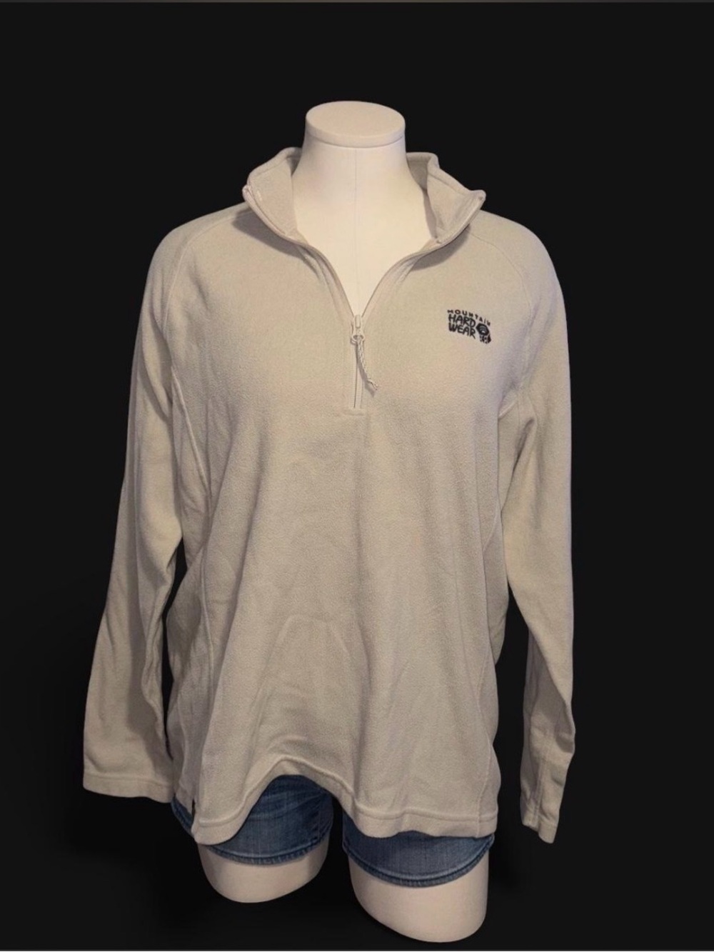 Mountain Hardwear Light Gray Half-Zip Fleece Pullover